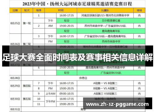 足球大赛全面时间表及赛事相关信息详解 足球大赛全面时间表及赛事相关信息详解